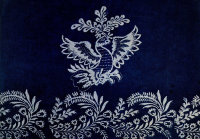 Detail from a tablecloth by Russian School